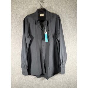 &Collar Athletic Fit Performance Dress Shirt Black Mens Large NWT Sustainable